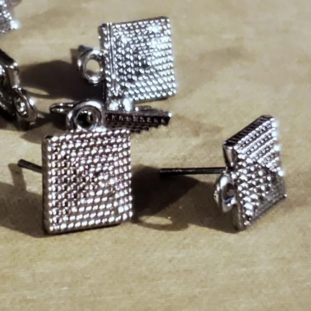 Avant Garde Gunmetal Black Egyptian Pyramid Dotted Earring Post Findings 10pcs